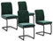 Vicco Freischwinger Eleganza, Küchenstuhl, Grün, 4er Set