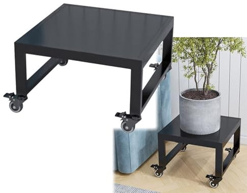 Pflanzenpaletten-Caddy mit Lenkrollen, robuster Pflanzenwagen, Blumentopfständer aus Metall, rollender Pflanzenständer, Topfwagen für den Innen- und Außenberei