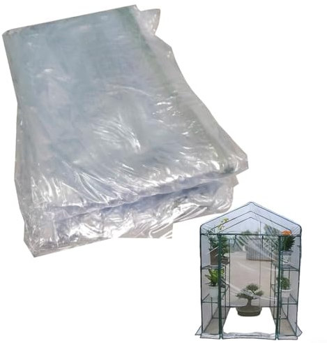 ZMdooreasy Copertura di ricambio per serra, in polietilene, per giardino, giardino, serra, tunnel walk-in, con finestre avvolgibili per porte esterne (PVC)