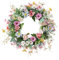 Türkranz Kranz Deko,40/45CM Türkranz Frühling Künstliche Blumen Kranz,Dekorative Mehrzweck-Girlande Frühlingskranz Haustür mit Gänseblümchen Tulpen für Haustür Wand Fenster Festival (02, 01)
