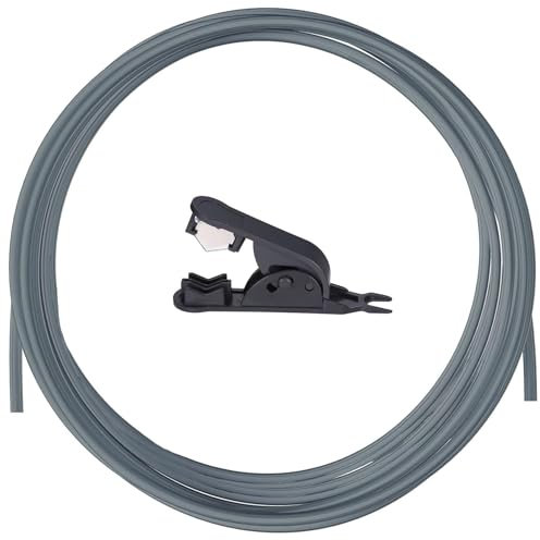 10 Meter PTFE Schlauch mit Cutter, 4mm x 2,5mm, 2.5mm ID × 4mm OD PTFE Tube Teflonschlauch für 1,75 mm für Bambu Lab A1/A1 mini/P1P/P1S/X1C, für Creality K1/K1 Max/Ender 3 V3 (Gray)