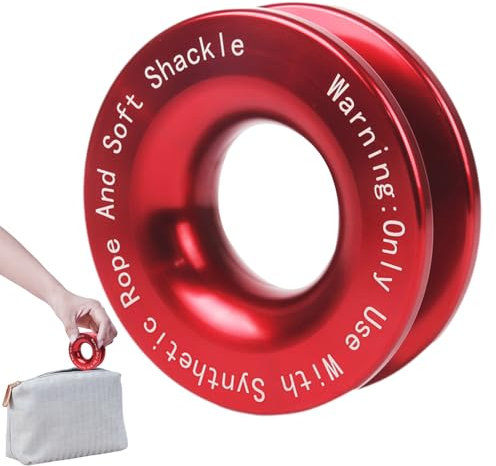 Anneau de Récupération, Manille Souple 41 000 LB, Poulie d'Arrachage Robuste pour Récupération Hors Route | Kit Accessoires Treuil, Outil de Récupération de Véhicules 4x4, Récupération de Terrain