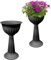KYY'Z - Terracotta Urn Planters 75cm – Large Plastic Flower Pots - 29.5 Inch Tall Planter - Indoor Outdoor Garden Nursery – Lightweight Flowers Container – No Drainage Hole (Black, Set of 2)