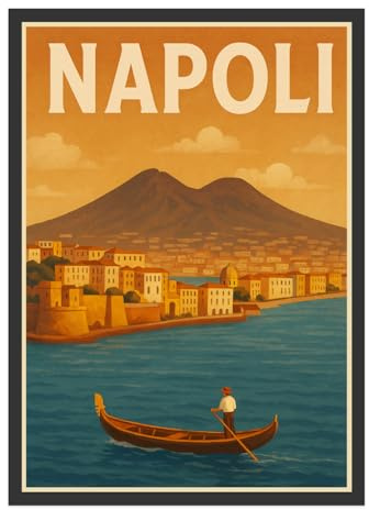 Donari Poster Italien - Retro-Reiseposter mit Napoli, Rom, Toskana & Meer - Vintage Artprints für Wohnzimmer, Küche usw. - Poster mit oder ohne Rahmen (P-1114-17, 30x40 cm | Ohne Rahmen, Ungerahmt)