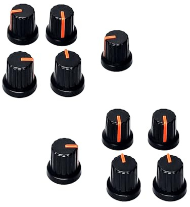 10 pomos de control de potenciómetro para guitarra, perilla de control de volumen de 6 mm, perillas amplificadoras de agujero de eje, amplificador de agujero de eje, accesorios para instrumentos
