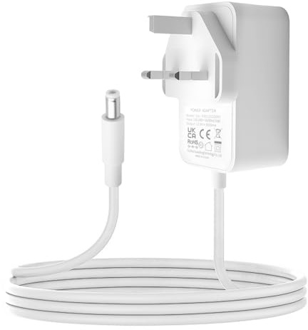 12V Charger Compatible with BT-Openreach-EchoLife-HG612-Fibre-optic-Modem Power Supply Adapter ONT Openreach Cable for Router Android Desk Lamp Atomizer 1.5M Charging Cord White Charger
