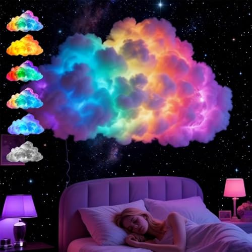 DIY Gewitterwolken LED Licht, LED Wolkenlicht Gaming Wandleuchte mit 2m USB Neuartige Betriebene Gewitterwolke Nachtlichter, Farbig Einstellbare Gewitterwolkenlampes mit Fernbedienung für Zuhause Deko