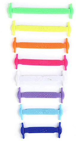 KUYIA Lacci elastici piatti in silicone colorati per scarpe bambini e adulti