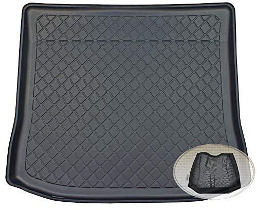 ZentimeX Z3128558 Gummierte Kofferraumwanne fahrzeugspezifisch + Klett-Organizer (Laderaumwanne, Kofferraummatte)