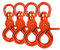Ganzoo Scherenkarabiner-Haken mit Drehgelenk L: 60 mm, Schnappkarabiner für Hunde-Leine, 4 Stück, Wirbelkarabiner, Triggerhead für Paracord 550 Hundehalsband, legierter Stahl, Drehkopf, Farbe: Orange