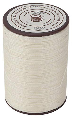 0.45mm Leather Waxed Thread Cord Polyester Thread for Leather DIY Project Necklace Bracelet Craft Making 160m/Roll[Rise white]