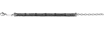 Breil, Collezione Blend, Bracciale Uomo, Bracciale Multigiro con Pietra Ematite, Elementi Esagonali e Dischi in Acciaio IP Gun, Chiusura a Moschettone, Lunghezza Regolabile 17–22 cm, Idea Regalo Uomo