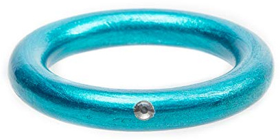 stoamandal Halter für Lichtschale, Ring petrol mit Glitzerstein für Lichtschalen Göße XS, S und M