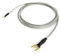 Turntable 2 m grounding cable 1 x 1.0 mm² for Hi-Fi devices with ground connection 2 gold-plated fork shoes (small/large) transparent silver braided shield