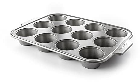 KitchenAid Bakeware Muffinblech aus aluminisiertem Stahl, PFAS-frei, antihaftbeschichtet, ofenfest, spülmaschinenfest, Grau