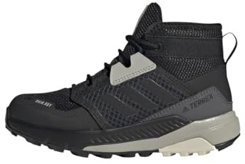 adidas Terrex Trailmaker Mid RAIN.RDY Hiking Shoes Wanderschuhe, Core Black/Core Black/Aluminium, 33.5 EU