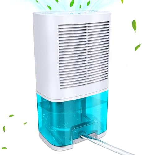 Levoair deumidificatore piccolo da 2000 ml con tubo di scarico per 3.100 metri cubici ultra silenzioso mini deumidificatore portatile per casa cantine bagno camera da letto armadio cucina camper