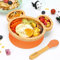 Vinsani Mouse Bamboo Plate and Spoon Set for Baby/Toddler, Mouse-Shaped Suction Plate, Stay-Put Design, Hypoallergenic and BPA-Free (Orange)