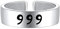 AJRUIER 999 Engel Zahl Hand gestempelt Edelstahl Ring- Offen Silber Numerologie 111, 222, 333, 444, 555, 666, 777, 888, 999