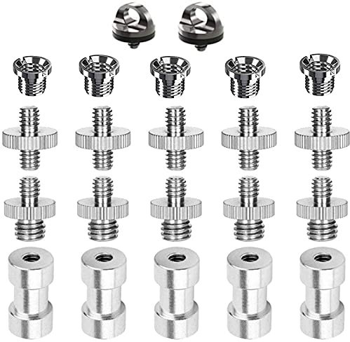 22 Stücke Stativgewinde Adapter 1/4 auf 3/8, Stativgewinde Adapter Schraube, Kamera Stativ Adapter Schrauben Set, Stativ Gewindeadapter, für Kamera, Stativ, Einbeinstativ, Lichtstativ