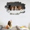 Hund 3D Wandtattoos Durchbruch Wandsticker Wandbilder Tier Abnehmbare Vinyl Selbstklebend Wanddeko Wandaufkleber Wanddeko für Wohnzimmer Kinderzimmer Junge Mädchen Teenager Zimmer Badezimmer