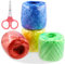 Swpeet 4 rotoli 4 Clors 200 Yards Poliestere Nylon Plastica Corda Spago Per La Casa Bundle con Scisccor Assortimento Kit Perfetto per Poliestere Nylon Plastica Corda Spago Casa In Dotazione