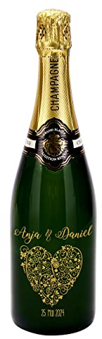 Herz & Heim® Grand Plaisir Tradition Réserve Champagner (1 x 0.75 l) gravierte Flasche