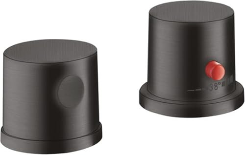 hansgrohe AXOR Uno 2-Loch Wannenrandarmatur, Thermostat, 2 Verbraucher, Farbe: Brushed Black Chrome