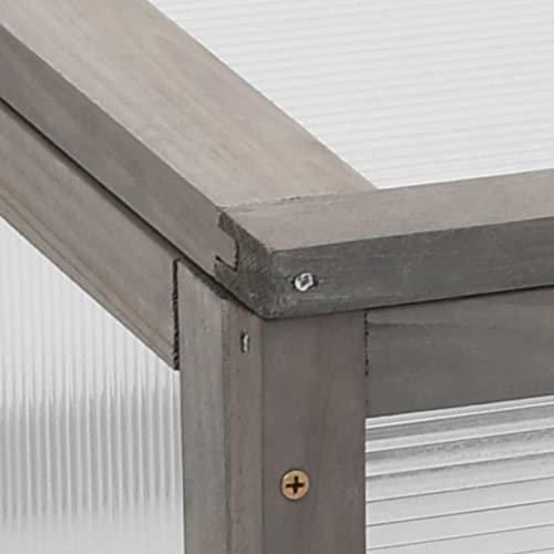 XIAOGUANG Hochbeet mit Gewächshaus, Pflanzkübel, Kräuterbeet, Hochbeete-kit, Schneckenzaun, Pflanztrog, Pflanzgefäße, Pflanzfolie Für Hochbeet,Teichbecken, 110x54x120 cm Massivholz Tanne
