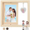 Mbsomnus Bilderrahmen 10x15 Geschenk Hochzeit für Brautpaar Fotorahmen Holz Bilderrahmen Vintage Drehen Doppelbilderrahmen für Hochzeitsdeko Tischdeko Familie Deko Wohnzimmer (Holzfarbe)