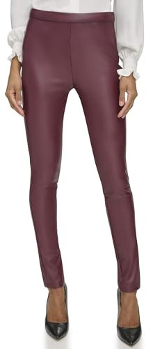 KARL LAGERFELD Damen Faux Leather Studs Pant Hose, Portwein, 38