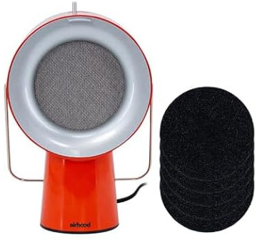 AirHood Wired Range Hood | Portable Kitchen Exhaust Fan with 5 Activated Charcoal Air Filter & Stainless-steel Oil Filter | Easy to Clean - Ideal for Indoor Cooktop Use (Cadmium Orange)