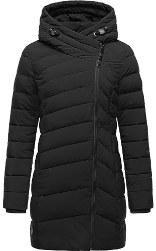 Ragwear Damen wasserdichter Regenmantel Wintermantel warm gefüttert Steppmantel lang mit Kapuze Teela XS-XXL
