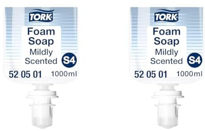 Tork 520501 milde Schaumseife Premium für Tork S4 Seifenspendersysteme/Weiße, sanfte Handseife für weiche und hygienisch gepflegte Hände / 1 x 1000ml (Packung mit 2)