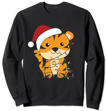 Tiger Weihnachten weihnachtstiere Lichterkette Tiger Sweatshirt