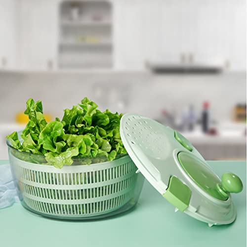 Gavigain 4L Home Salad Spinner,Vegetable Dryer PP Salad Spinner Multifunction Salad Drainer Bowl for Home Kitchen Green