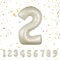 Geburtstag zahlen luftballon 2 jahre | Folienballon Kindergeburtstag Deko 2 XXL Beige-Riesen Folienballon in 40 - 101cm Geburtstagsdeko - Ballon Zahl Deko zum Geburtstag - fliegt mit Helium Beige2