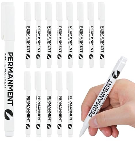 Sugeru 15pcs Stifte-Weißer-1mm Acrylstifte fein,Acrylmarker feine Rundspitze 1mm,Wasserbasiert Lackstift Weiß,Lichtecht und Wasserfest,für Stein,Keramik,Glas,Holz,Leinwand,nahezu alle Untergründe