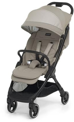 Foppapedretti Passeggino Leggero Ciao, per bambini 0-22 Kg (0-4 anni), Chiusura ad 1 mano, Self-Standing, Schienabile Regolabile, Ruote Ammortizzate, Porta Oggetti, Telaio in Alluminio, Almond