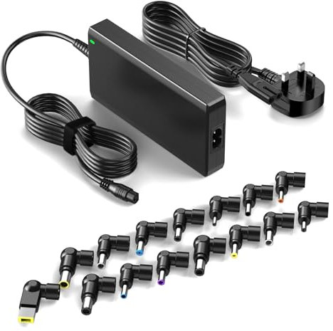 Basicvolt 90W Universal Laptop Charger UK with 15 Tips for Lenovo HP Asus Acer Dell Samsung Sony, 4.74A Max.
