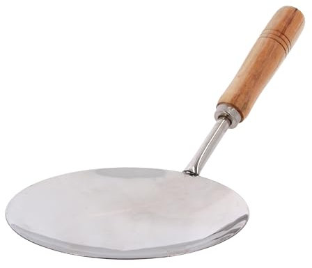 Rice Serving Spoon Stainless Steel Rice Paddle Rice Pan Scoop for Paella Biriyani Fried Rice Large Indian Kitchen Tool Wooden Handle Ideal for Home Restaurant Catering Commercial Use (No8)
