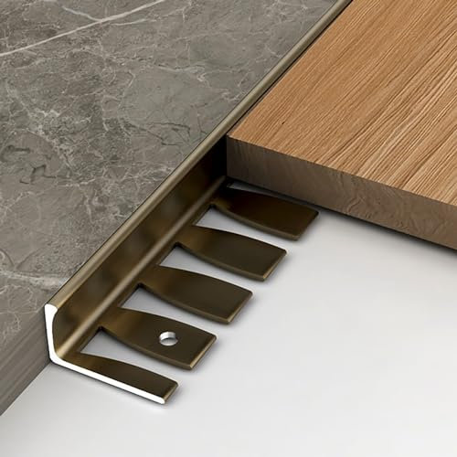 Fliesen Abschlussleiste Lang 135cm*2 Aluminiumlegierung Biegbar Fliesenschiene Einfassprofil L-Profil Fliesenprofil Winkelprofil Zum Kantenschutz Für Bodenbeläge Mit 12.5-15 Mm Höhe(Champagne,H:12.5MM