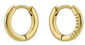 Ted Baker Crislie Logo Hoop Earrings (12mm) For Women (Gold)
