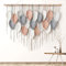 ASTNIC Großer Makramee Wandbehang Wandteppich Gewebter Böhmische Quaste Blatt Tapisserie Chic Home Wandkunst Rosa Makramee Ästhetische Dekor für Schlafzimmer Wohnzimmer Hintergrund,100cm B X 72cm L