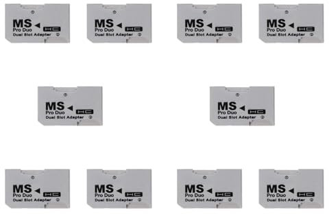 VENEKA 10X Lector de Tarjetas, Adaptador de Tarjeta Micro-SD TF una MS Pro, Ranuras Duales Individuales para PSP Gamepad para Tarjeta PSP
