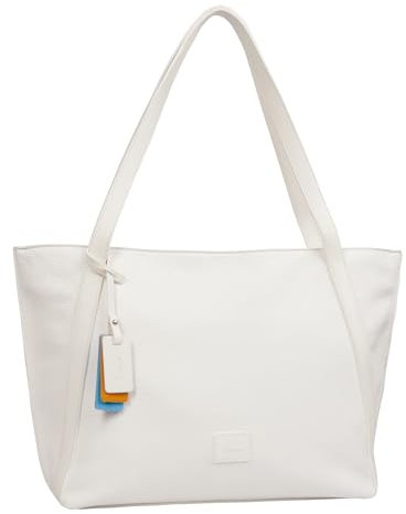 Gabor bags Elfie Damen Shopper Umhängetasche Reißverschluss Groß Weiß