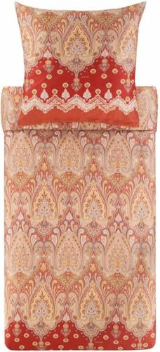 Bassetti ISOLABELLA Bettwäsche + 1 Kissenhülle aus 100% Baumwollsatin in der Farbe Rot R1, Maße: 135x200 + 1 K 80x80 cm - 9329903