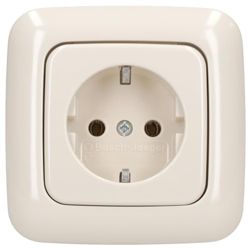 Busch-Jaeger Busch-Duro 2000 SI Set: Steckdose 20 EUC-212 und Rahmen 2511-212 Cremeweiß