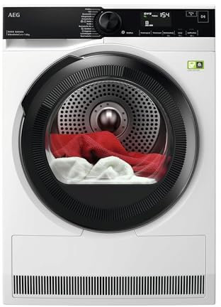 AEG Wärmepumpentrockner 8 kg, Serie 8000: AbsoluteCare Wolle- und Seidetrocknung, Energiekl. B, Energiesparend, Mengenautomatik, Knitterschutz, Trommelbeleuchtung, TR8T75780