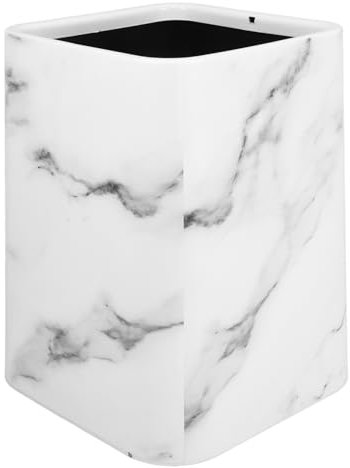 PRETYZOOM Decorative Waste Bin Sanitary Bin for Bedroom Elegant Marble Design No Lid